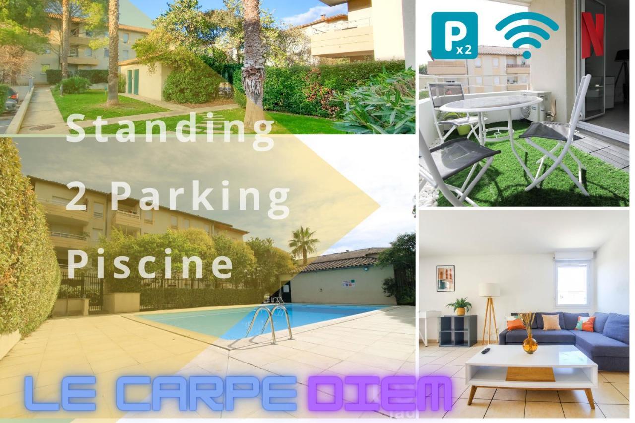 *Le Carpe Diem, Appartement 2 Chambres, Piscine, 2 Parking, Clim* มงต์เปอลิเยร์ ภายนอก รูปภาพ